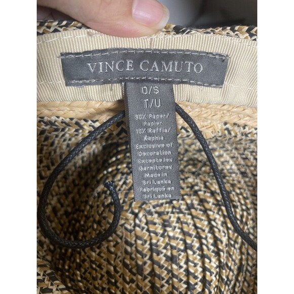 Vince Camuto Women's Straw Sun Hat with Black Button OS Summer Outdoors - Picture 3 of 6